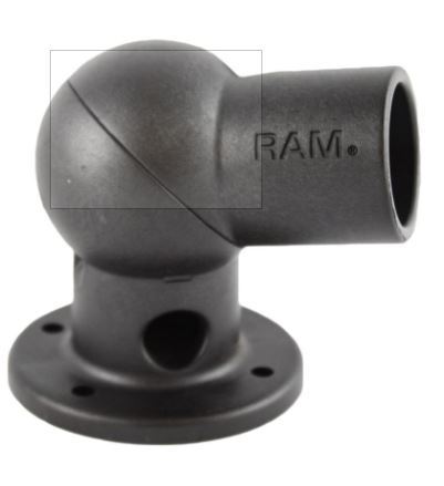 RAP-288U RAM Mounts Verbundstoff-Schraubbasis mit Rohraufnahme - 45-90° einstellbar, im Polybeutel